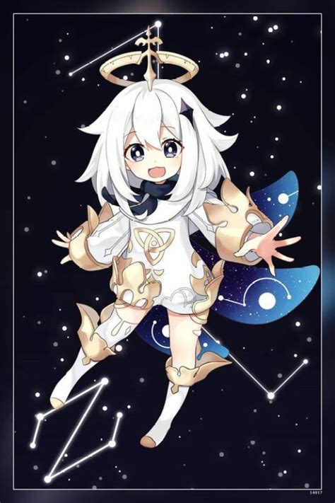 Genshin Impact Paimon Loli Space Stars Matte Finish Poster P-14017 ...