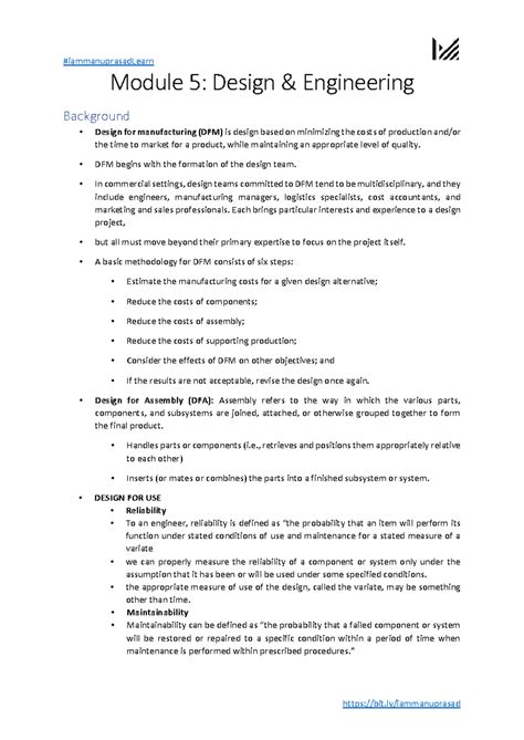 DE Module 5 sample answers - Module 5: Design & Engineering Background ...