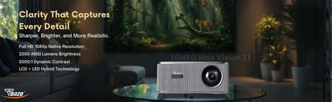TONZO Max Vision 27 Native 1080P Smart Projector, 4K Supported 22000 ...