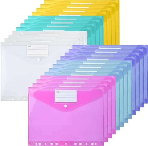 A4 Plastic Wallets Punched Pockets A4 Folders Plastic Pockets Document ...