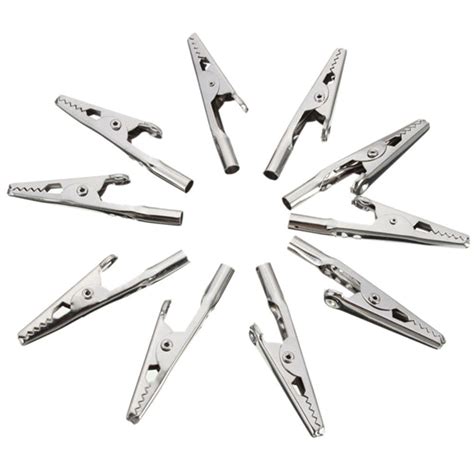 10Pcs/lot 52mm Stainless Steel Alligator Crocodile Test Clips Cable ...