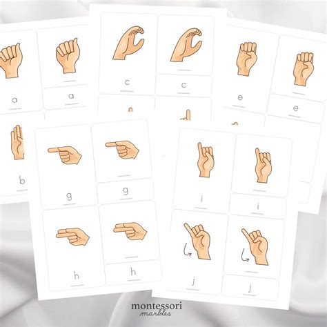 American Sign Language Nomenclature Cards
