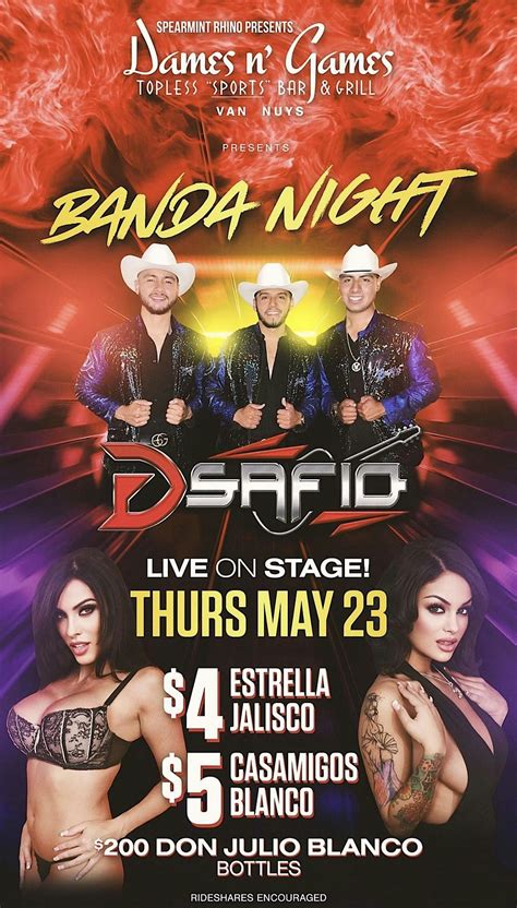 Banda Night w/ Grupo D.Safio, Dames N' Games Topless Sports Bar Van ...