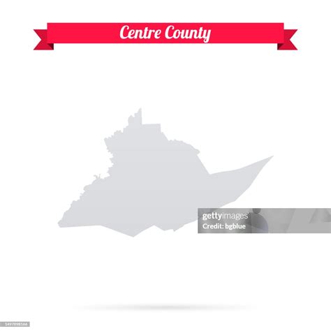 Centre County Pennsylvania Map On White Background With Red Banner High ...