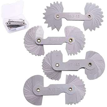 Glarks 4 Pack R0.3-1.5/ R1-6.5/ R7-14.5/ R15-25 Radius Gauge Set ...