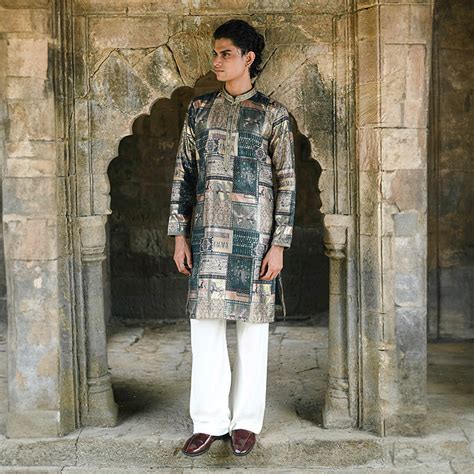 Antique Mosaic Pichwai Kurta – Meraki For Men
