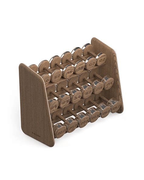 Skelcore Walnut Wood Dumbbell With Rack Set KG – skelcore