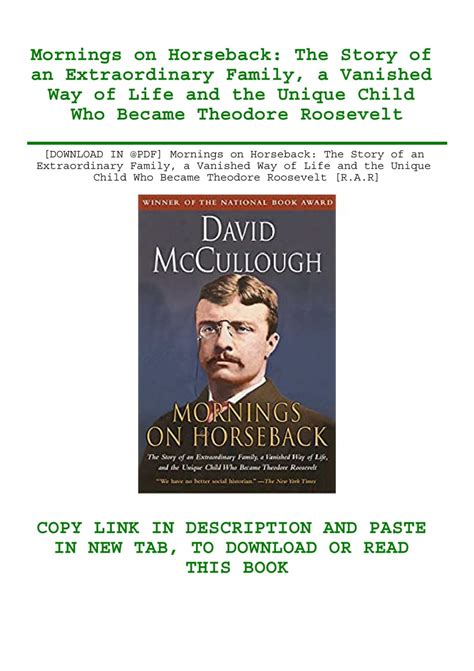 [DOWNLOAD IN @PDF] Mornings on Horseback The Story of an Extraordinary ...