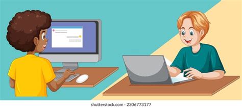Boy Using Computer Drawing 的图像结果