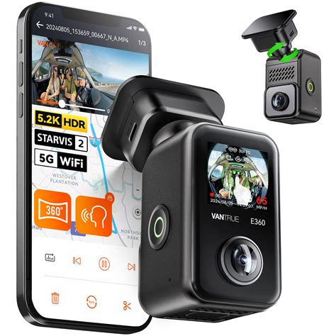 Buy VANTRUEE360 5.2K 360° Panoramic Dash Cam, 5GHz WiFi&GPS, Dual ...