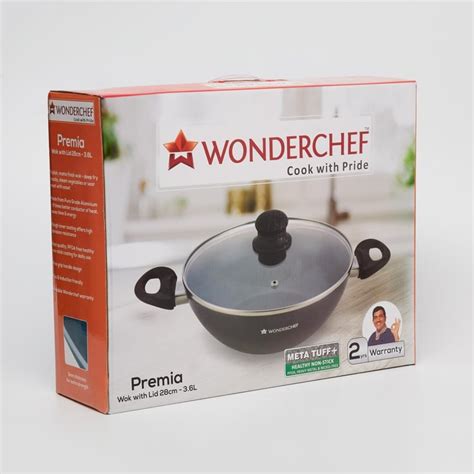Buy WONDERCHEF Premia Wok with Lid- 3.6 Litre from Wonderchef at just ...