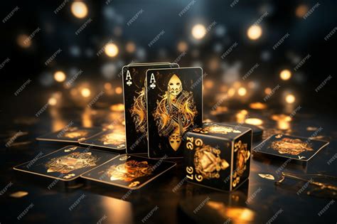 Elegant Black and Gold Playing Cards in a Dazzling Display | Premium AI ...
