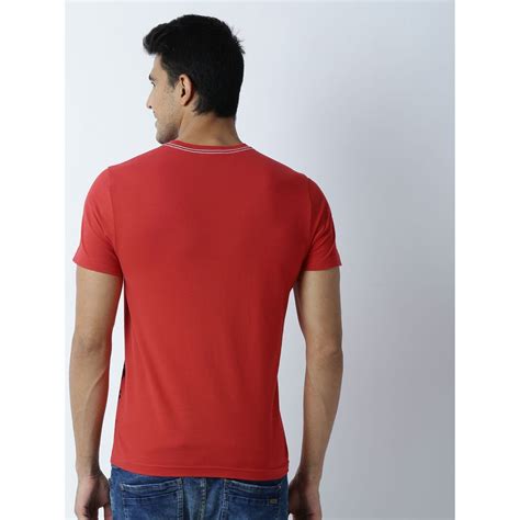 Buy Huetrap Mens Printed Round Neck Red T-Shirt Online