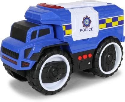 Planet of Toys Friction Powered Police Car Toy for Kids with Light ...