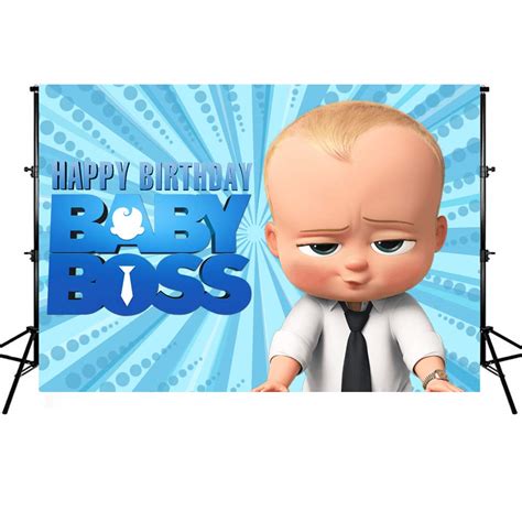 Little Boy Boss Photography Backdrops Blue Boys Happy Birthday Backdrop ...