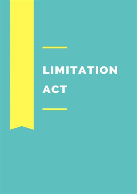 Limitation Act Study Notes - Course Code: LA101 - Prof. Ramarao - Studocu