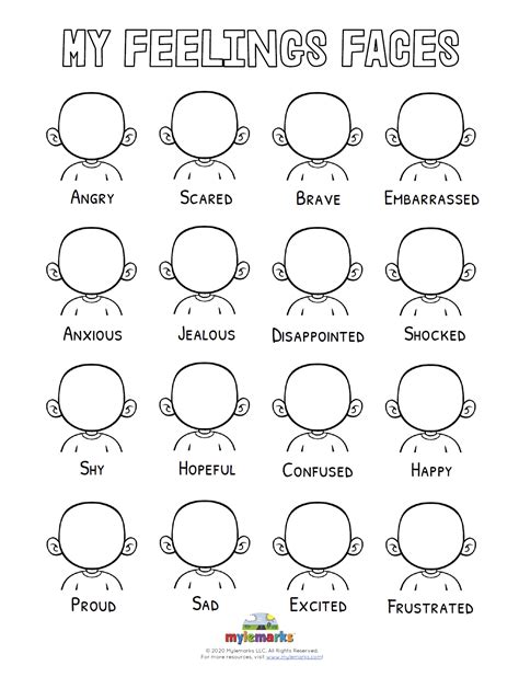 Free Printable Feelings Faces: Fun Emotion Charts - Printables for Everyone