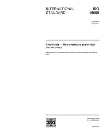 ISO 15085:2003, Small craft - Man-overboard prevention and recovery ...