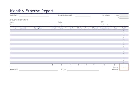 Image result for Monthly Expense Report Example