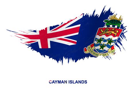 Flag of Cayman Islands in grunge style with waving effect. 13398480 ...