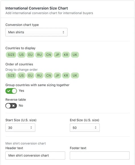 Image result for Size Size Conversion
