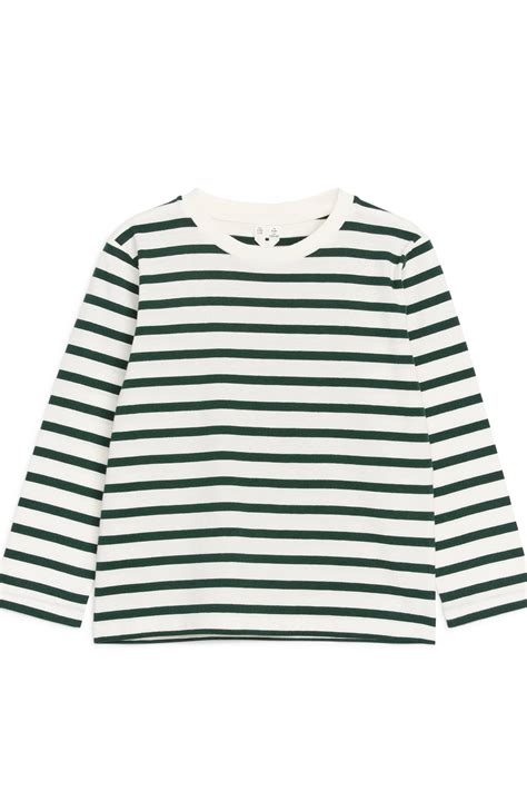 Long-Sleeved T-Shirt Set of 2 - Dark Green/White/Blue - Kids | H&M GB