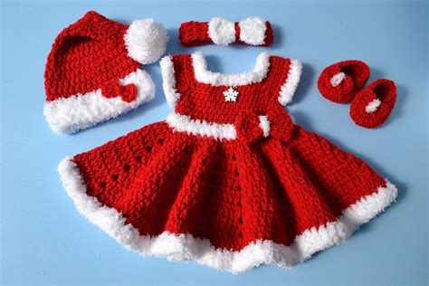 christmas crochet dress
