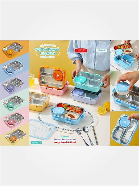 3-Partition Steel Lunch Box – Gift Fusion