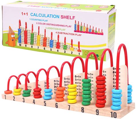 Buy Toyshine Wooden Calculation Abacus Shelf for Counting, Addition and ...