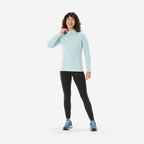 Women’s Zippered Fleece Hiking Jacket – MH 500 - Light jade - Quechua ...