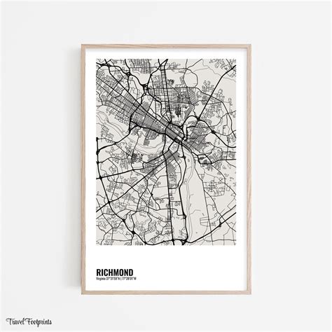 RICHMOND City Map, Richmond Print, Richmond Virginia Poster, Richmond ...