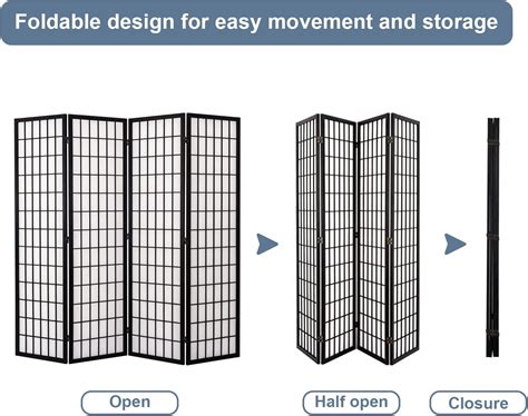 Buy Salfanre Divider for Room Separation, 4 Panel Room Divider ...