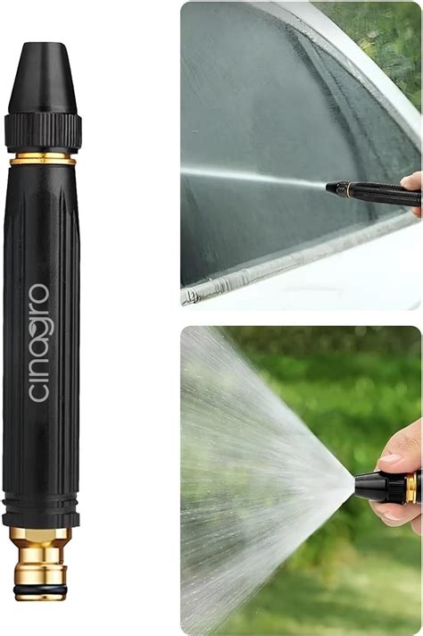Garden Hose Nozzle Brass Jet High Pressure Water Sprayer with Heavy ...