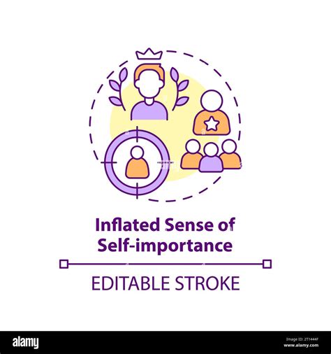 2D line icon inflated sense of self importance concept Stock Vector Image & Art - Alamy