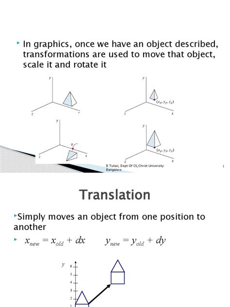 In Graphics, Once We Have An Object Described, Transformations Are Used To Move That Object ...
