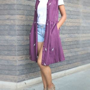 Buy Skater Dress for Women, Aubergine Linen Dress, Linen Shrug, Tunic ...