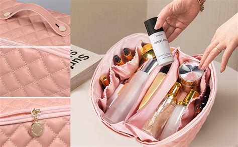 Buy Ghime Travel Cosmetic Bag Women's Makeup Large Capacity Portable PU ...