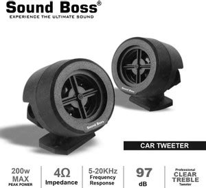 Sound Boss Tweeter High Efficiency SB-TW-200 200W Max Universal Half ...