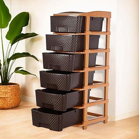 Kuber Industries 6-Layer & 63 Ltr Plastic Drawer Storage Organiser ...