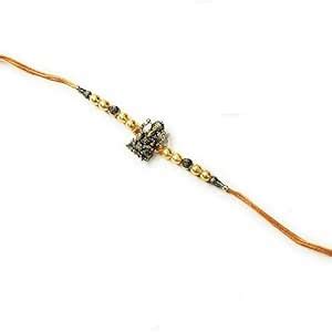 Buy Golden Blessings - Ganesh Yellow Dhaga/Thread Handmade Rakhi with ...