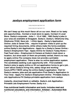 Zaxby's Application Pdf - Fill Online, Printable, Fillable, Blank ...