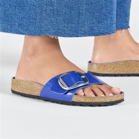 Buy Blue Madrid Big Buckle Natural Leather Patent Online in India ...