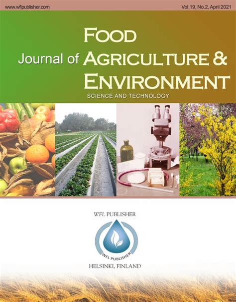 Journal of Food, Agriculture and Environment | Source Details | Scope ...