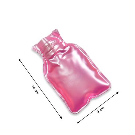 6533 Simple Pink Small Hot Water Bag With Cover For Pain Relief Neck S ...