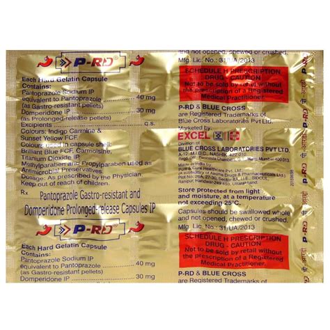 P-RD Capsule 15's Price, Uses, Side Effects, Composition - Apollo Pharmacy