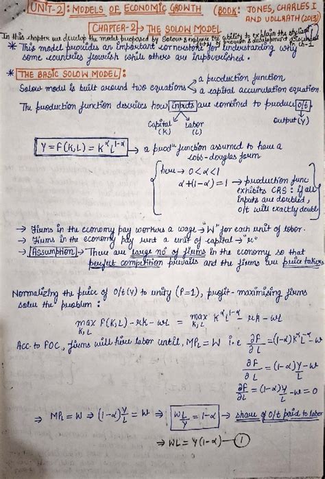 Chapter 2: The Solow Model in Economic Growth (ECO 201) - Studocu