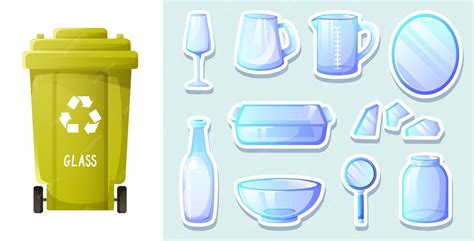 Glass waste glassware green waste container waste separation and ...