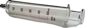 RSSW 50 ml 50cc glass syringe luer lock tip laboratory watch glass ...