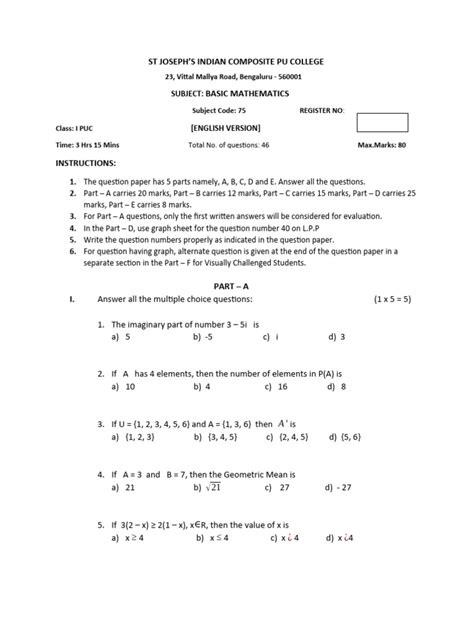Image result for Math Question Paper