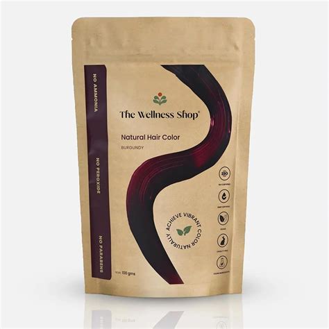 The Wellness Shop Burgundy Hair Color Powder 100g, Herbal Blend with ...